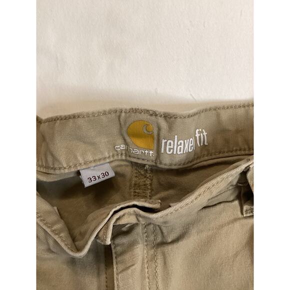 Carhartt Relaxed Fit Work Pants youth 33x30 Beige Cotton Blend 102291-253 - Picture 12 of 14